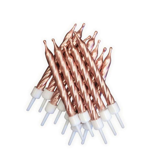 CANDLE - METALLIC ROSE GOLD - PACK OF 12