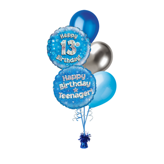 BOUQUET - HAPPY 13th BIRTHDAY - BLUE