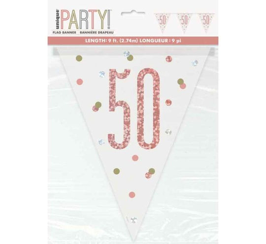 BUNTING - 50th - ROSE GOLD