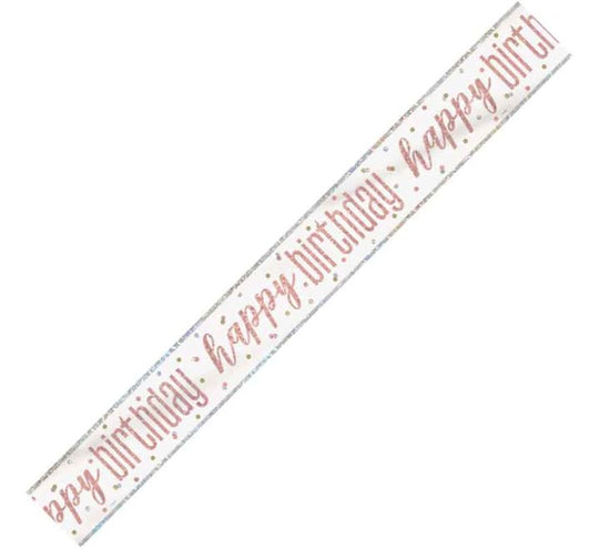BANNER - HAPPY BIRTHDAY - ROSE GOLD