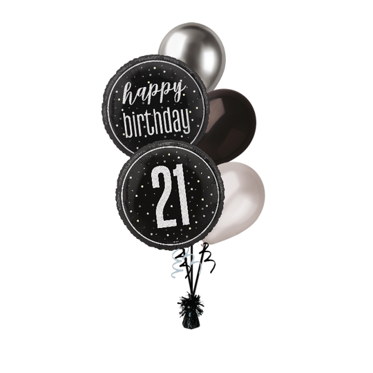 BOUQUET - 21st BIRTHDAY - BLACK GLITZ