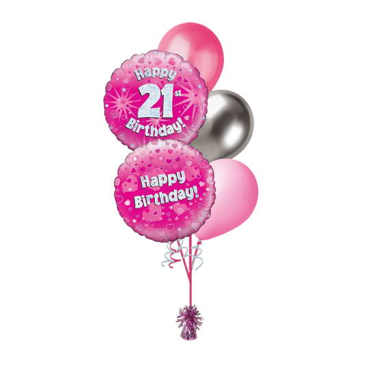 BOUQUET - HAPPY 21st BIRTHDAY - PINK