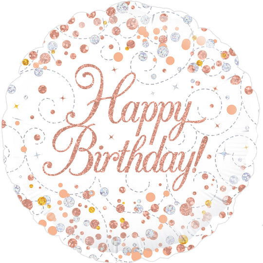 18" FOIL - SPARKLING FIZZ BIRTHDAY - ROSE GOLD