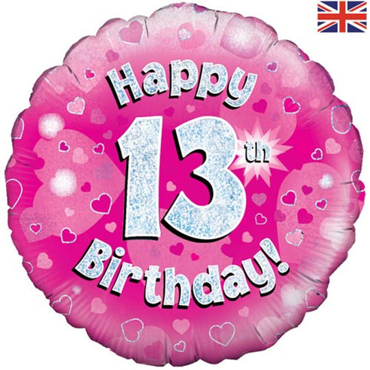 18" FOIL - HAPPY 13th BIRTHDAY - PINK
