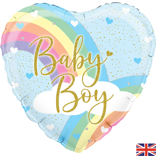 18" FOIL - BABY BOY - PASTEL RAINBOW