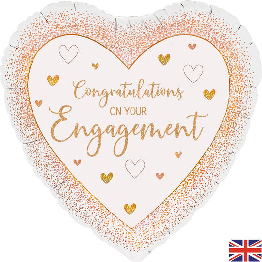 18" FOIL - ENGAGEMENT ROSE GOLD HEART