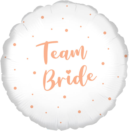 18" FOIL - TEAM BRIDE - ROSE GOLD DOTS