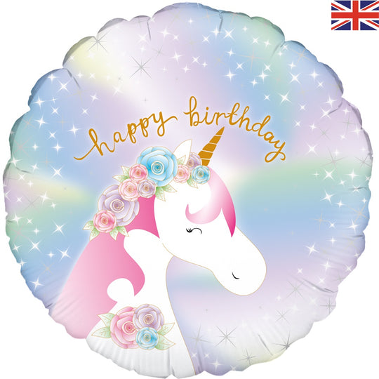 18" FOIL - PASTEL UNICORN BIRTHDAY