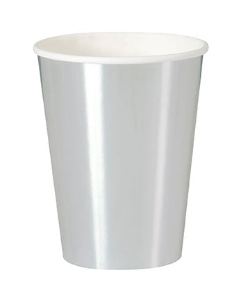 CUPS - METALLIC SILVER - PACK OF 8