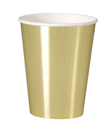 CUPS - METALLIC GOLD - PACK OF 8