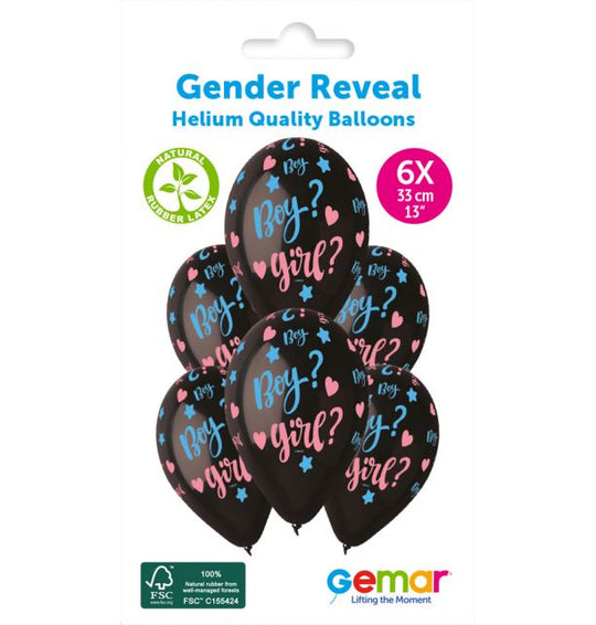 13" LATEX - BOY OR GIRL? - PACK OF 6
