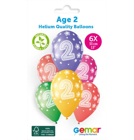 13" LATEX - AGE 2 - PACK OF 6