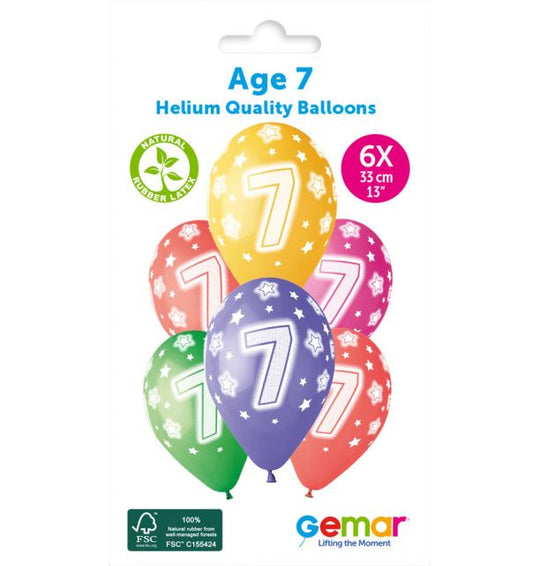 13" LATEX - AGE 7 - PACK OF 6