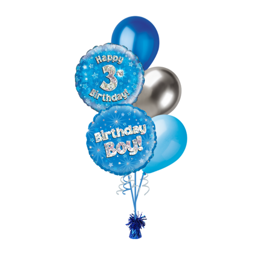 BOUQUET - HAPPY 3rd BIRTHDAY - BLUE