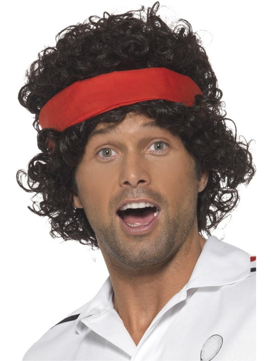 EIGHTIES TENNIS PLAYER WIG - BROWN