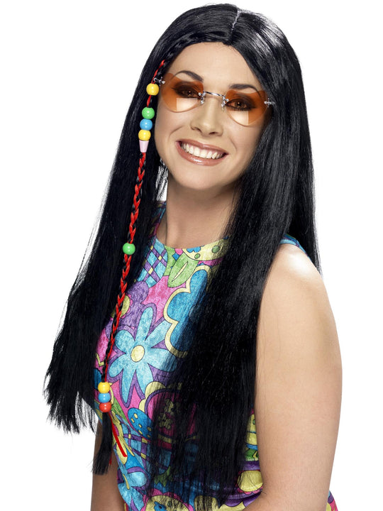 HIPPY PARTY WIG - BLACK