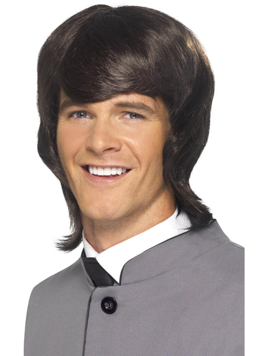 60s MALE MOD WIG - LONG - BROWN
