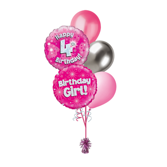 BOUQUET - HAPPY 4th BIRTHDAY - PINK