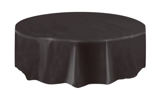 TABLECOVER - BLACK - PLASTIC ROUND