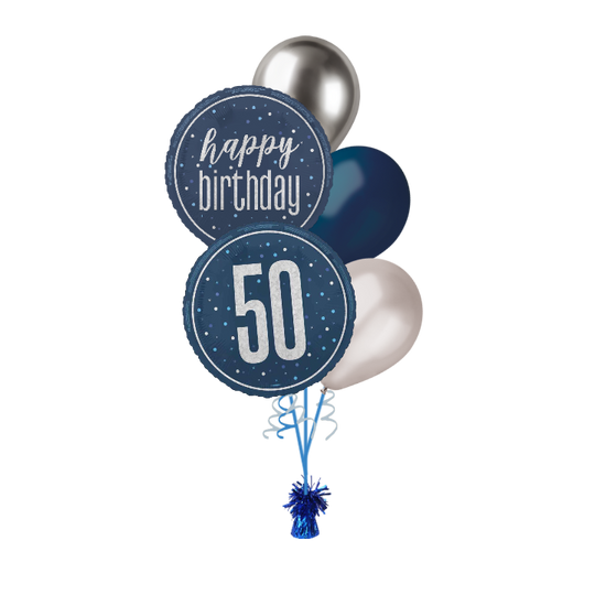 BOUQUET - 50th BIRTHDAY - BLUE GLITZ