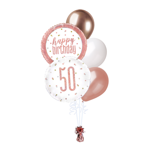 BOUQUET - 50th BIRTHDAY - ROSE GOLD GLITZ