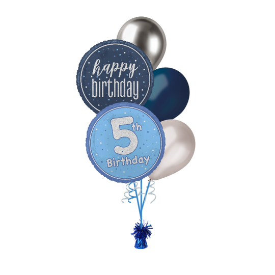 BOUQUET - 5th BIRTHDAY - BLUE GLITZ