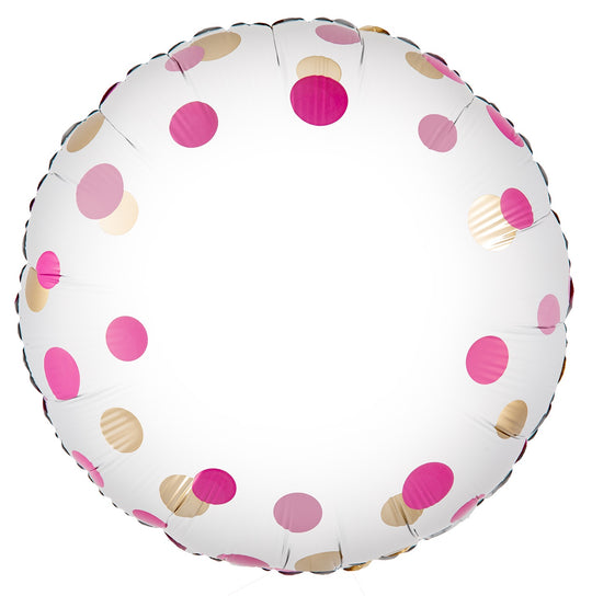 18" FOIL - PINK & GOLD CONFETTI