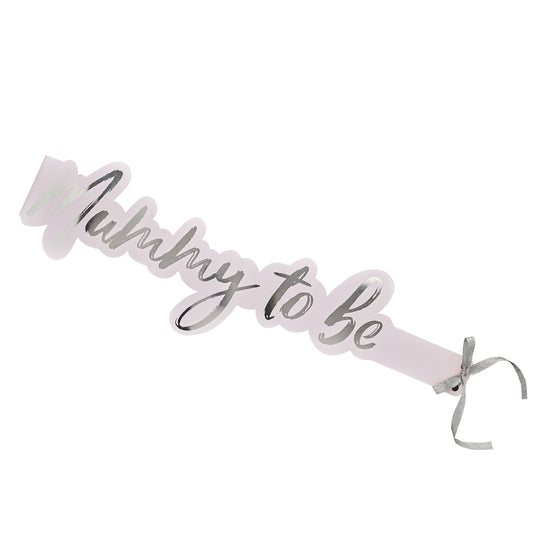 SASH - MUMMY TO BE - PINK & SILVER