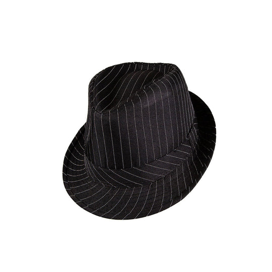 TRILBY HAT - BLACK PINSTRIPE
