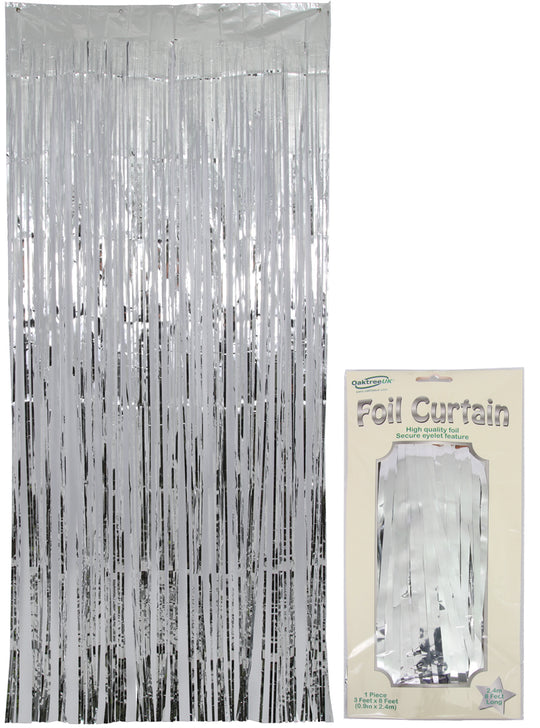 FOIL DOOR CURTAIN - METALLIC SILVER