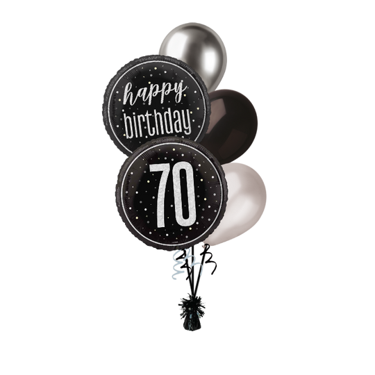 BOUQUET - 70th BIRTHDAY - BLACK GLITZ