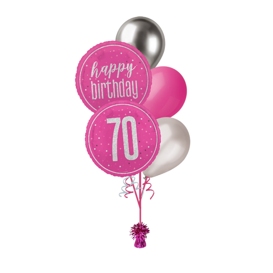 BOUQUET - 70th BIRTHDAY - PINK GLITZ