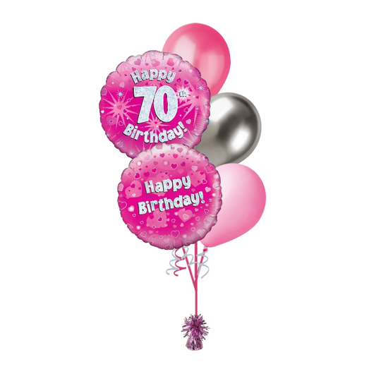 BOUQUET - HAPPY 70th BIRTHDAY - PINK