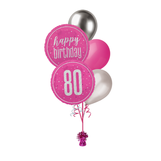 BOUQUET - 80th BIRTHDAY - PINK GLITZ