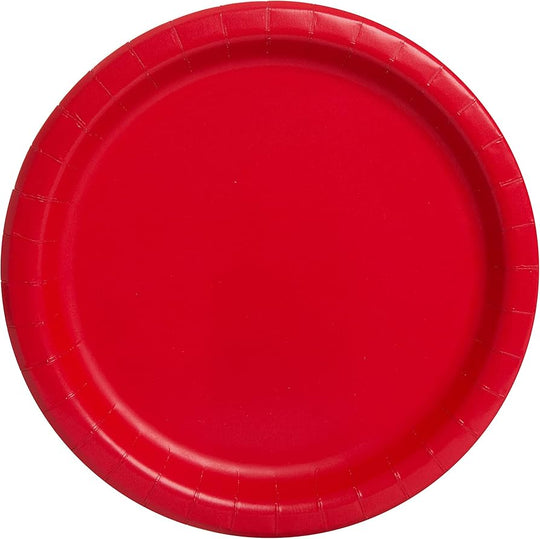 PAPER PLATES - RED - PACK OF 16