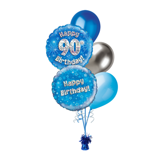 BOUQUET - HAPPY 90th BIRTHDAY - BLUE
