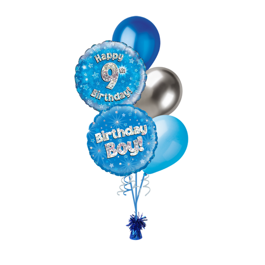 BOUQUET - HAPPY 9th BIRTHDAY - BLUE