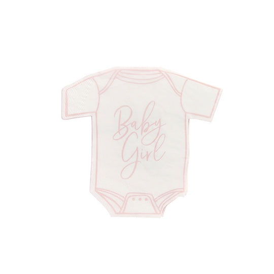 NAPKINS - 'BABY GIRL' BABYGROW - PACK OF 16