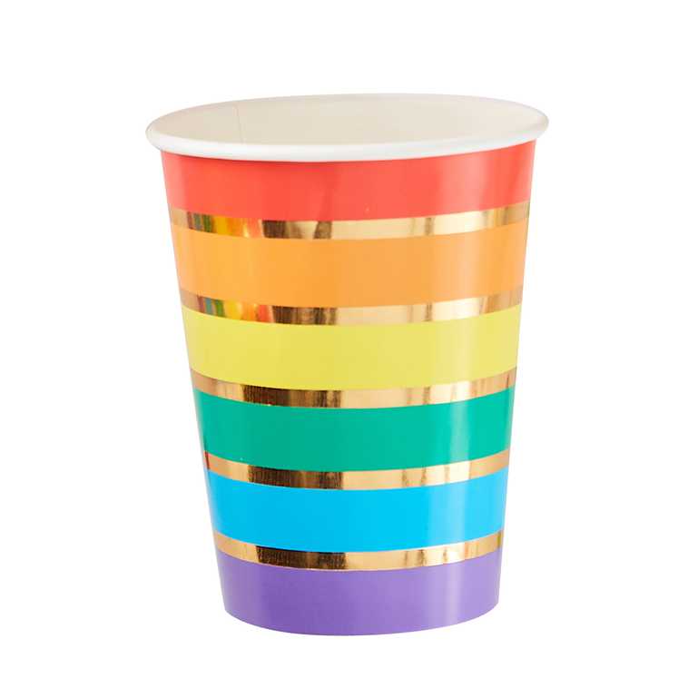 PAPER CUPS - RAINBOW - PACK OF 8
