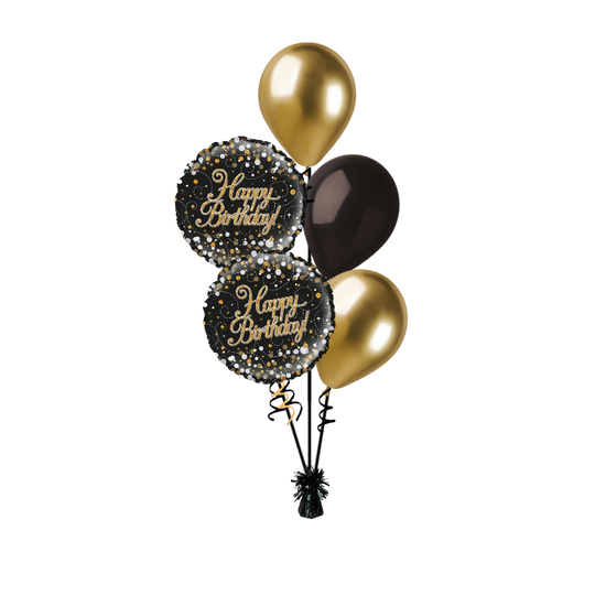 BOUQUET - SPARKLING FIZZ BIRTHDAY - BLACK & GOLD