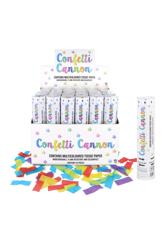 CONFETTI CANNON - RAINBOW PAPER - 20CM