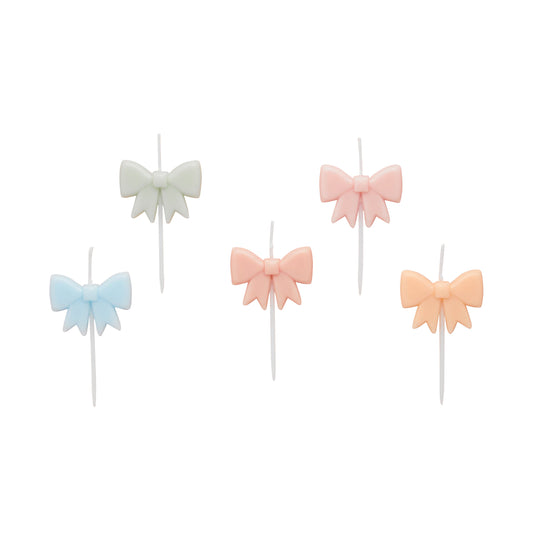 CANDLES - PASTEL BOWS - PACK OF 5