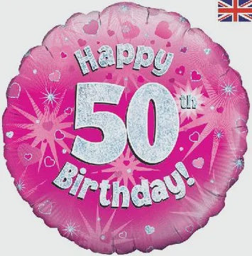 18" FOIL - HAPPY 50TH BIRTHDAY! - PINK