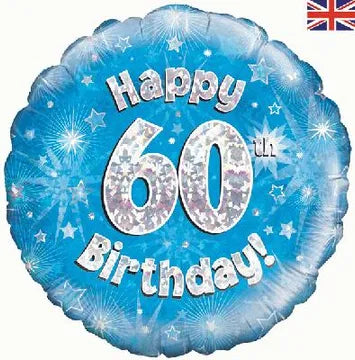 18" FOIL - HAPPY 60th BIRTHDAY - BLUE