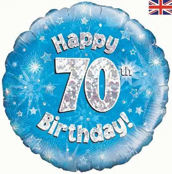 18" FOIL - HAPPY 70TH BIRTHDAY - BLUE