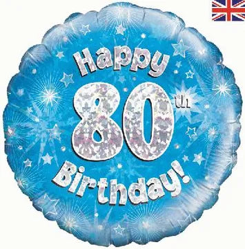 18" FOIL - HAPPY 80th BIRTHDAY - BLUE