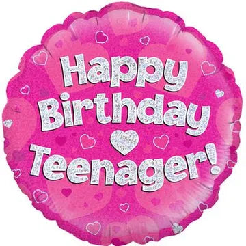 18" FOIL - HAPPY BIRTHDAY TEENAGER! - PINK