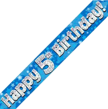 BANNER - HAPPY 5th BIRTHDAY - BLUE