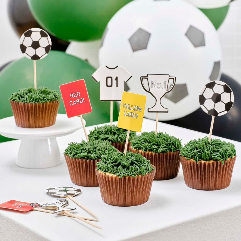 CUPCAKE TOPPERS - FOOTBALL - PACK OF 12