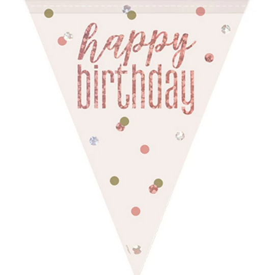 BUNTING - HAPPY BIRTHDAY - ROSE GOLD